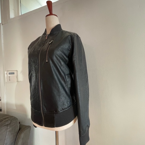 Black Faux Leather Jacket - Picture 3 of 5
